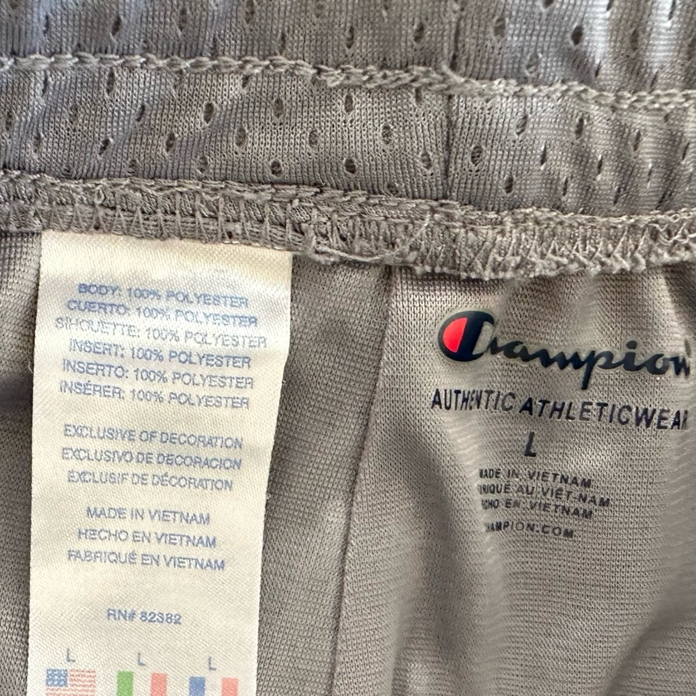 Champion Gray Athletic Shorts Size Large Lightweight Performance - Picture 2 of 7